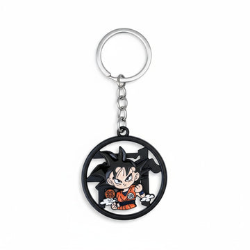 Black-Haired Warrior Metal Spinner Keychain