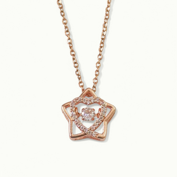 Twinkle Heart Necklace Rose Gold
