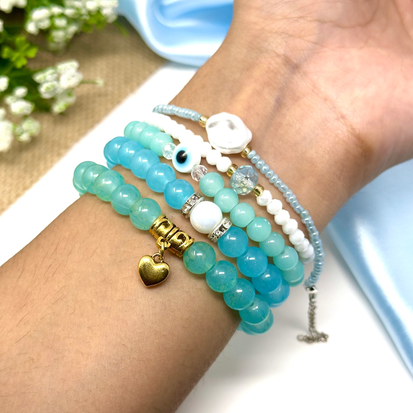 Blue Skies Bracelet Stack