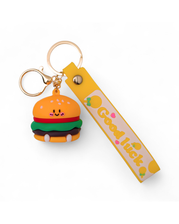 Good Luck Burger Silicone Keychain