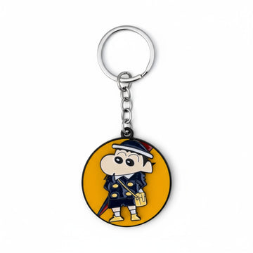 Cartoon Boy School Outfit Metal Spinner Keychain