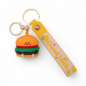 Good Luck Burger Silicone Keychain