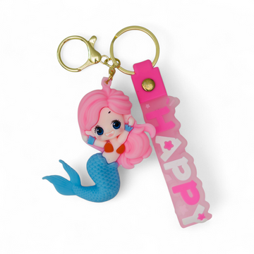 Happy Mermaid Silicone Keychain