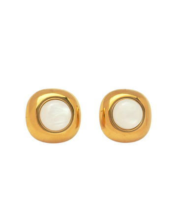 Ivory Halo Stud Earrings