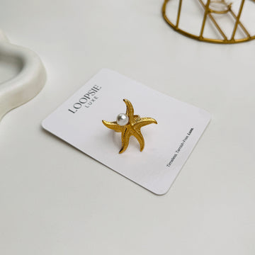 Sea Pearl Star Ring
