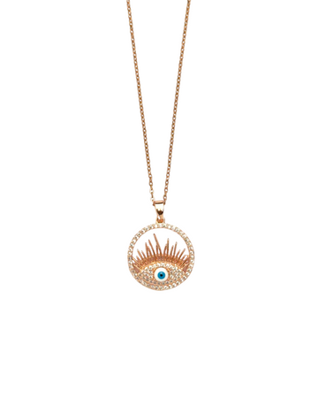 Celestial Evil Eye Necklace - Rose Gold