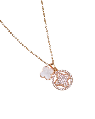 Clover Gleam Pendant Necklace - Rose Gold