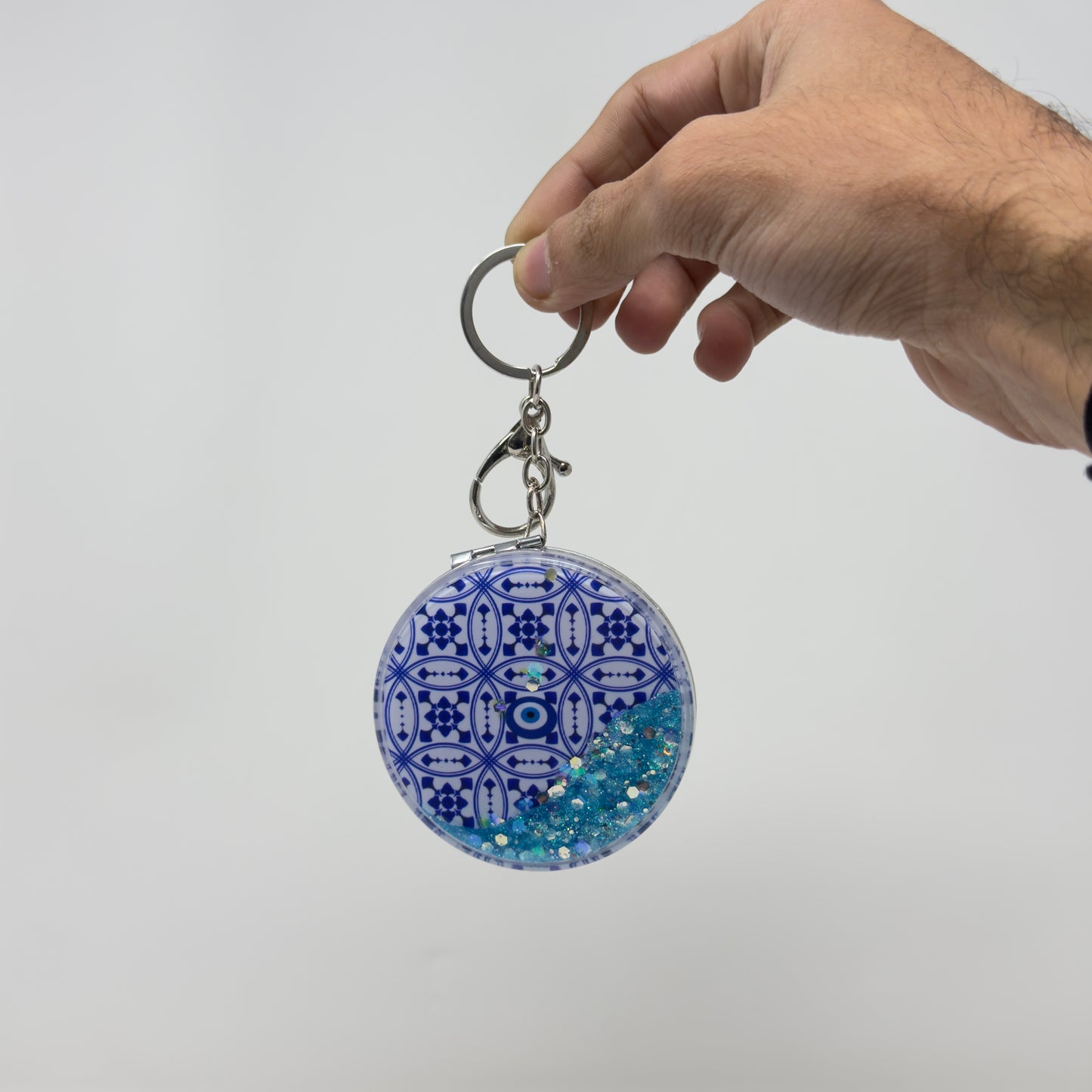 Sparkling Keychain Pocket Mirror