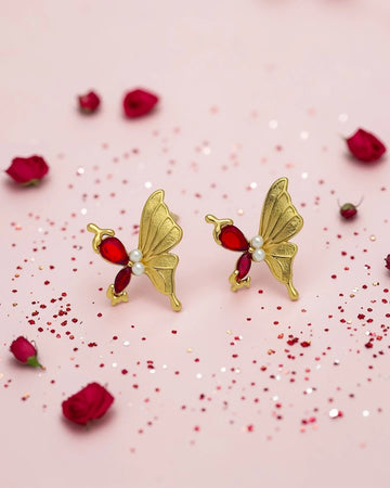 Scarlet Flutter Studs