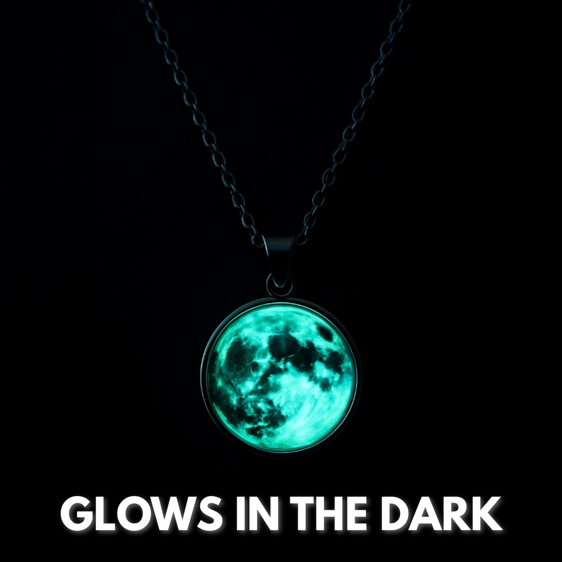 Lunar Glow Pendant – Silver Moon Necklace