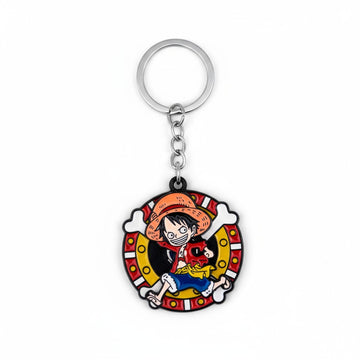Pirate Straw Hat Metal Spinner Keychain