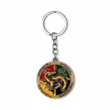 Wizard School Crest Metal Spinner Keychain