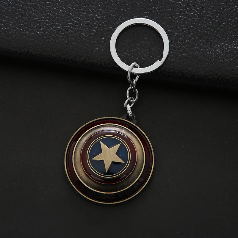 Star Shield Metal Spinner Keychain