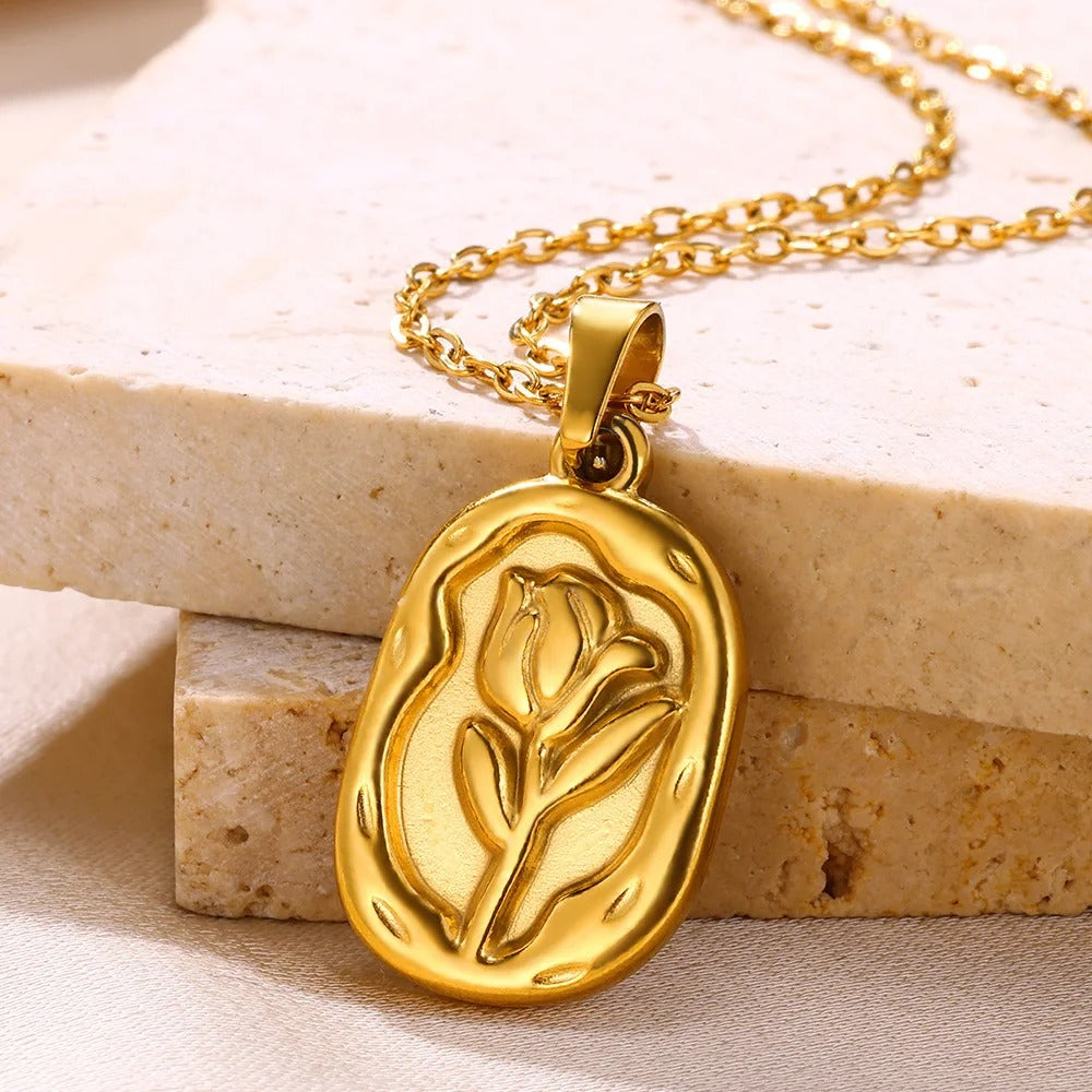 Rose Medallion Necklace - Petite Edition