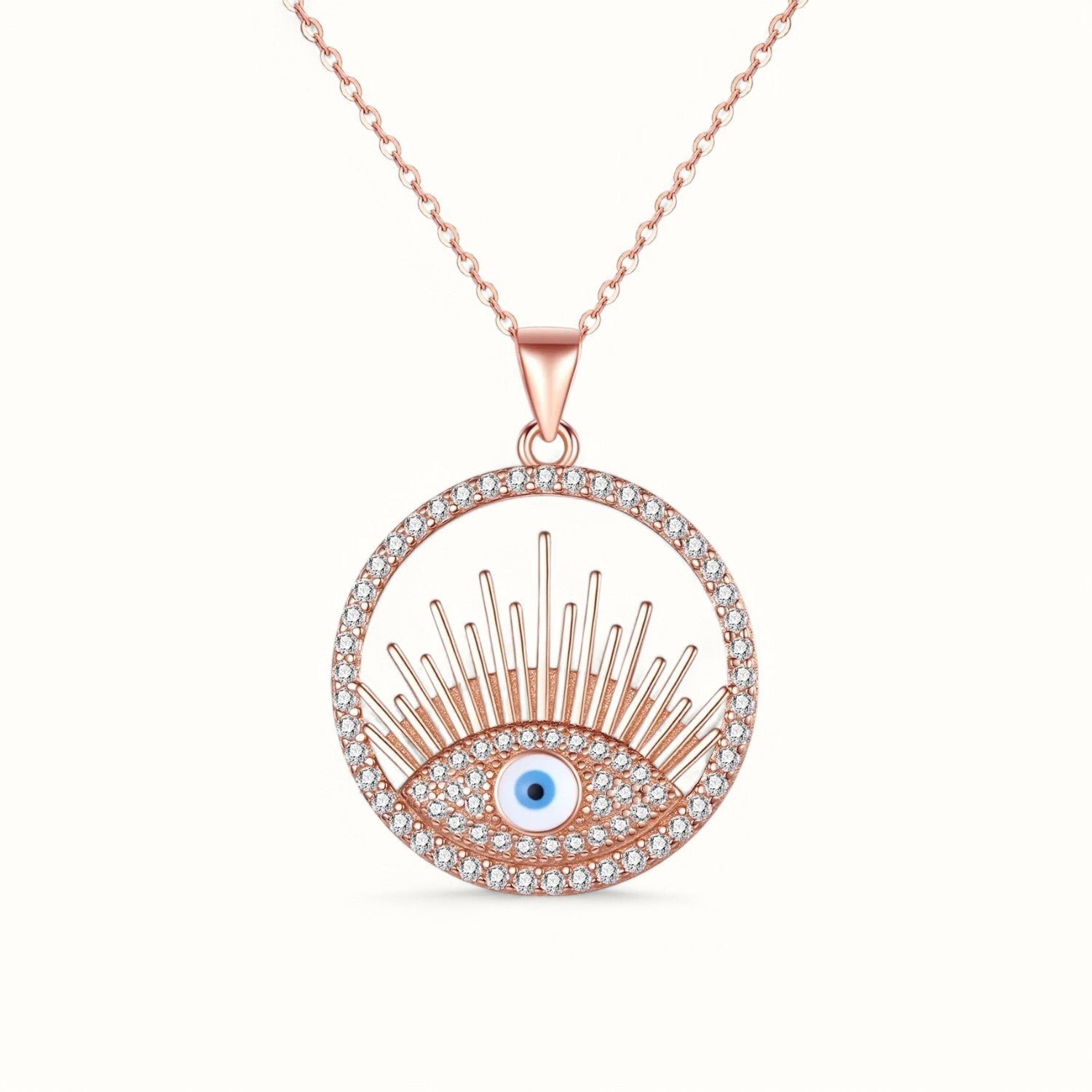 Celestial Evil Eye Necklace Rose Gold